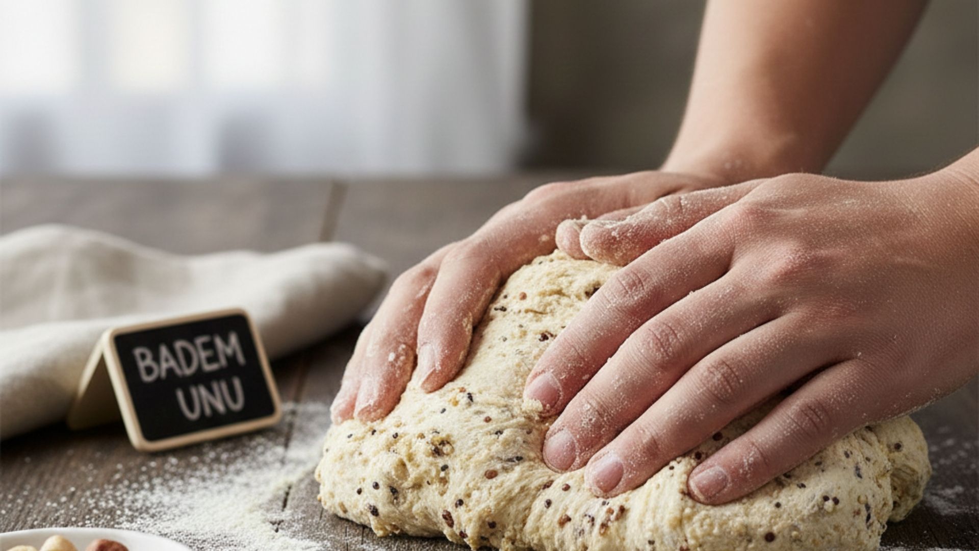 Glutensiz un karışımı ile hazırlanan ekmek hamuru dokusu